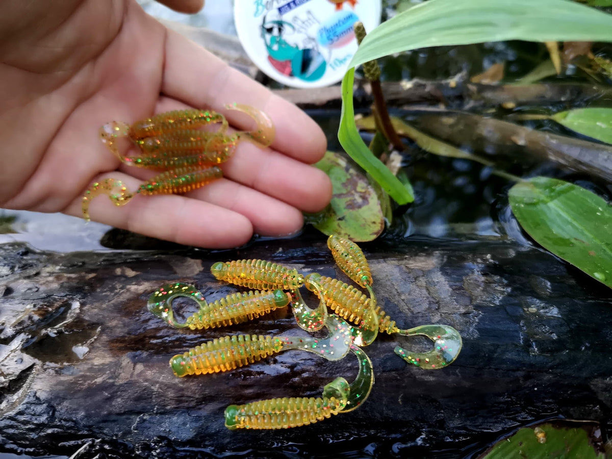 Phantom 55 mm Boroda Baits - jak zbroić małego twistera na okonia — kolor Twister Phantom 55 mm na okonie  #027 / 10 szt. / zapach ryba /