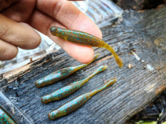 8 szt. PINTAIL X ZONE HOT SHOT MINNOW 8 cm #Green Pumpkin Blue Flake