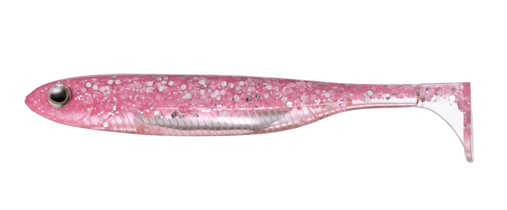 Kopyto Flash-J Shad 4" PLUS SW Glow Pink / Silver #117 — zdjęcie produktu Fish Arrow