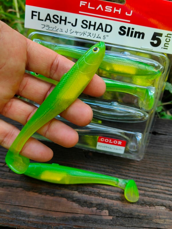 Fish Arrow Flash-J Shad Slim 5" #F49 Magic Lime / Silver — zdjęcie 3