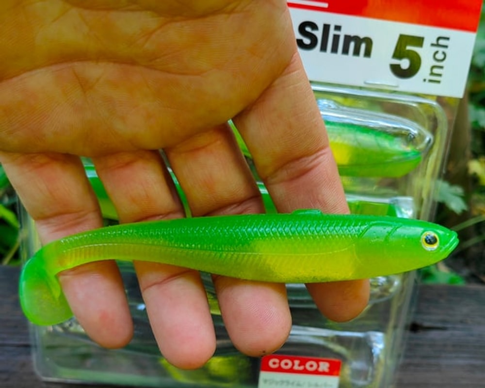 Fish Arrow Flash-J Shad Slim 5" #F49 Magic Lime / Silver — poziome zdjęcie główne JPG001