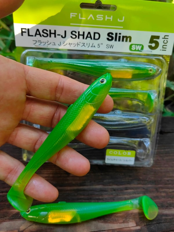 Fish Arrow Flash-J Shad Slim 5" SW #158 Lime Chart / Silver — zdjęcie 3