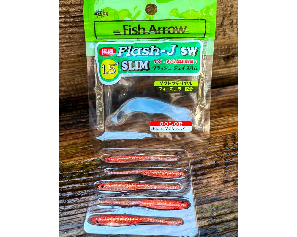 Fish Arrow Flash-J Slim 1.5″ SW #103 ORANGE/SILVER — opakowanie i oznaczenie koloru, zdjęcie Rybomania.pl