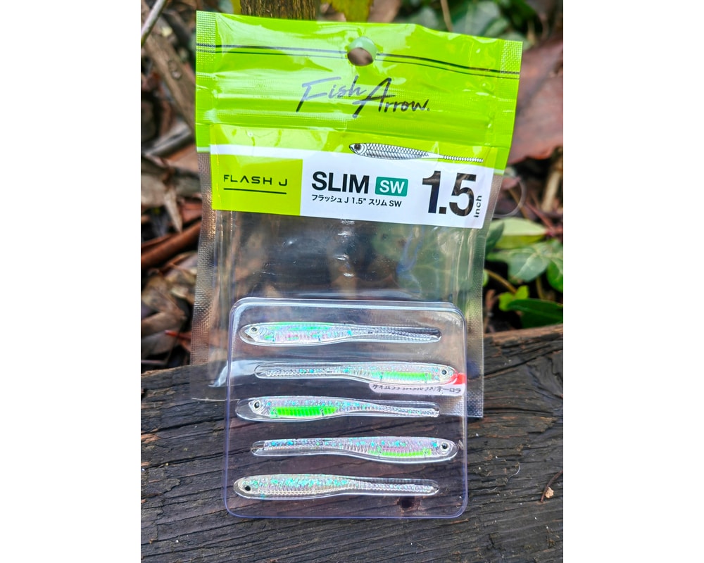 Fish Arrow Flash-J Slim 1.5″ SW #122 KEIMURA PURPLE/SILVER — opakowanie i oznaczenie koloru, zdjęcie Rybomania.pl
