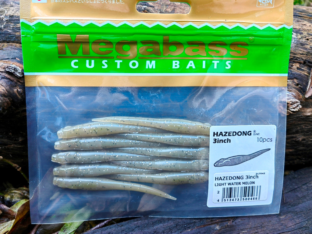 Megabass HAZEDONG 3″ #02 Light Water Melon — 10 szt. — etykieta opakowania 10 sztuk