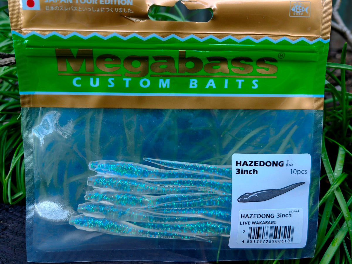 Megabass HAZEDONG 3″ #07 Live Wakasagi — 10 szt. — etykieta opakowania 10 sztuk