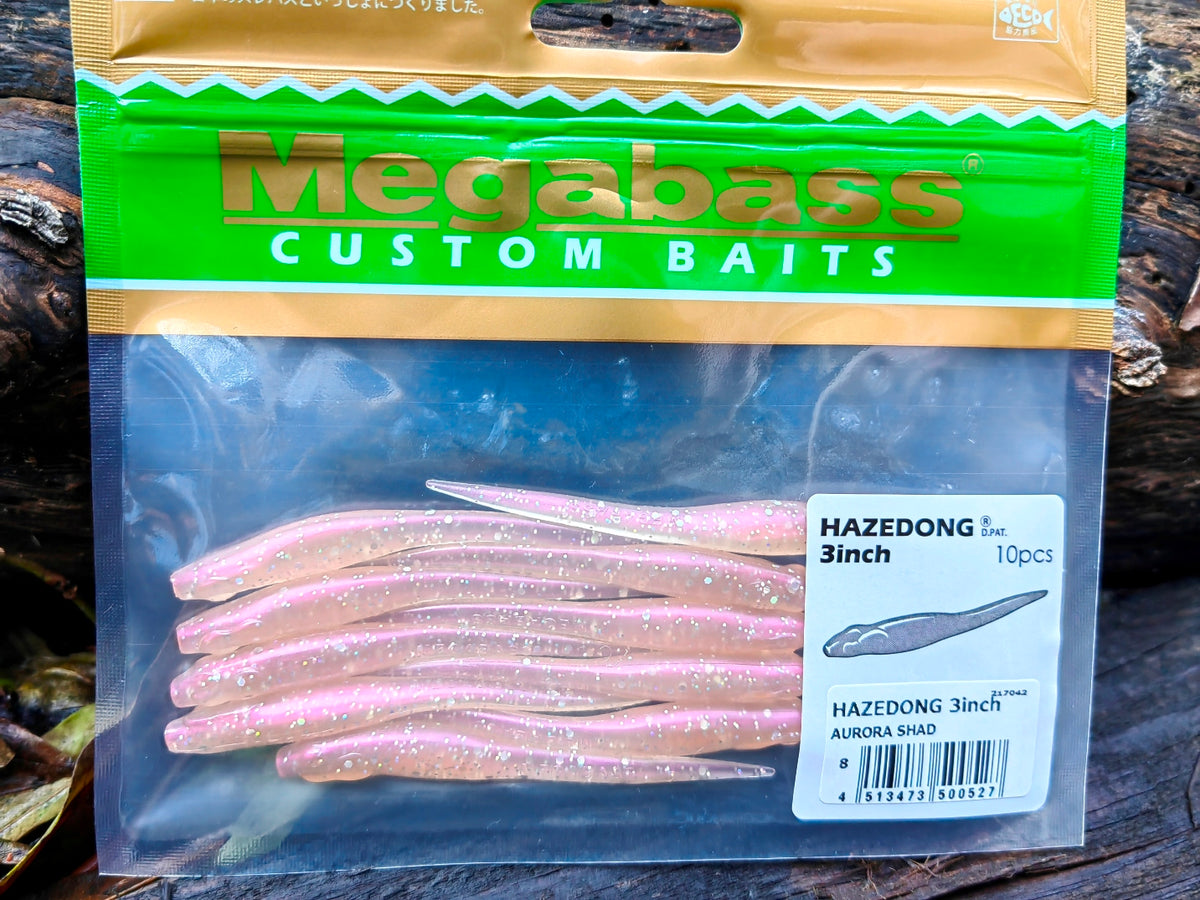 Megabass HAZEDONG 3″ #08 Aurora Shad — 10 szt. — etykieta opakowania 10 sztuk