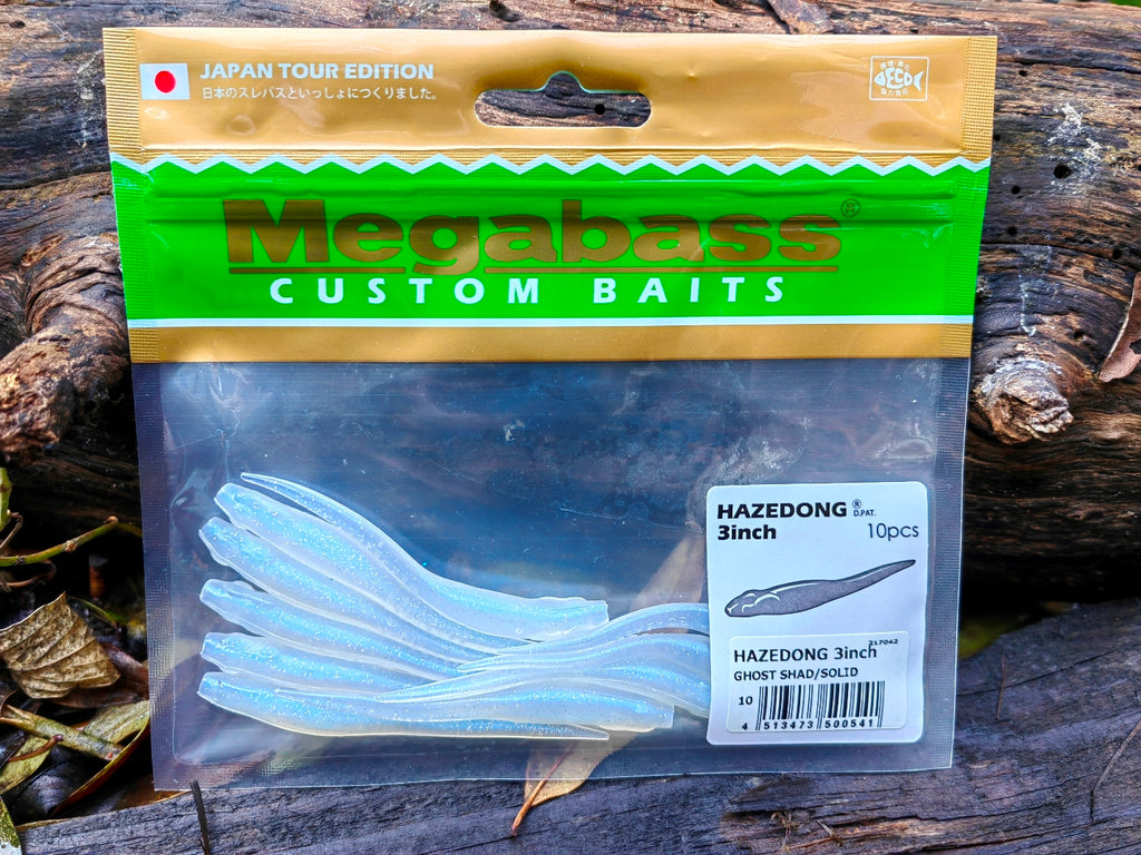 Megabass HAZEDONG 3″ #10 Ghost Shad Solid — 10 szt. — etykieta opakowania 10 sztuk