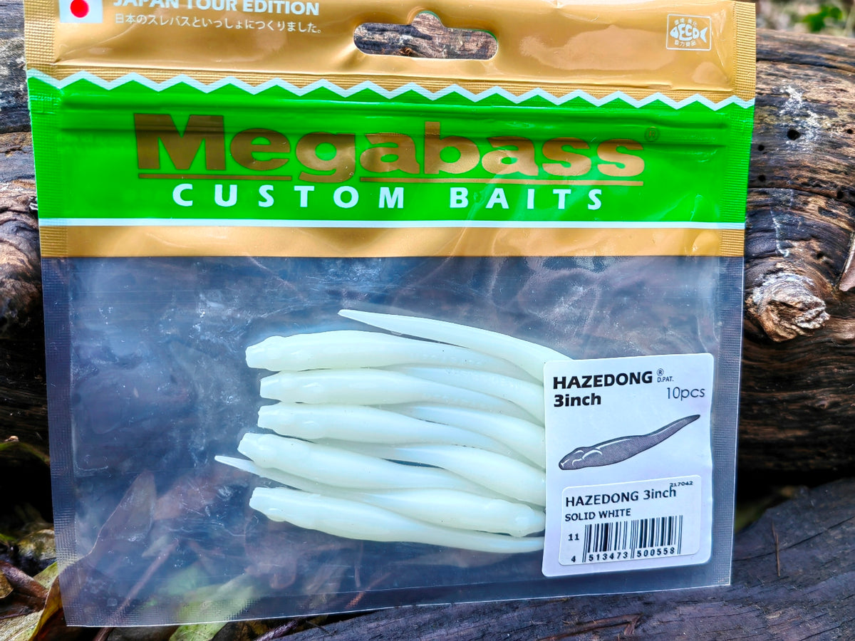 Megabass HAZEDONG 3″ #11 Solid White — 10 szt. — etykieta opakowania 10 sztuk