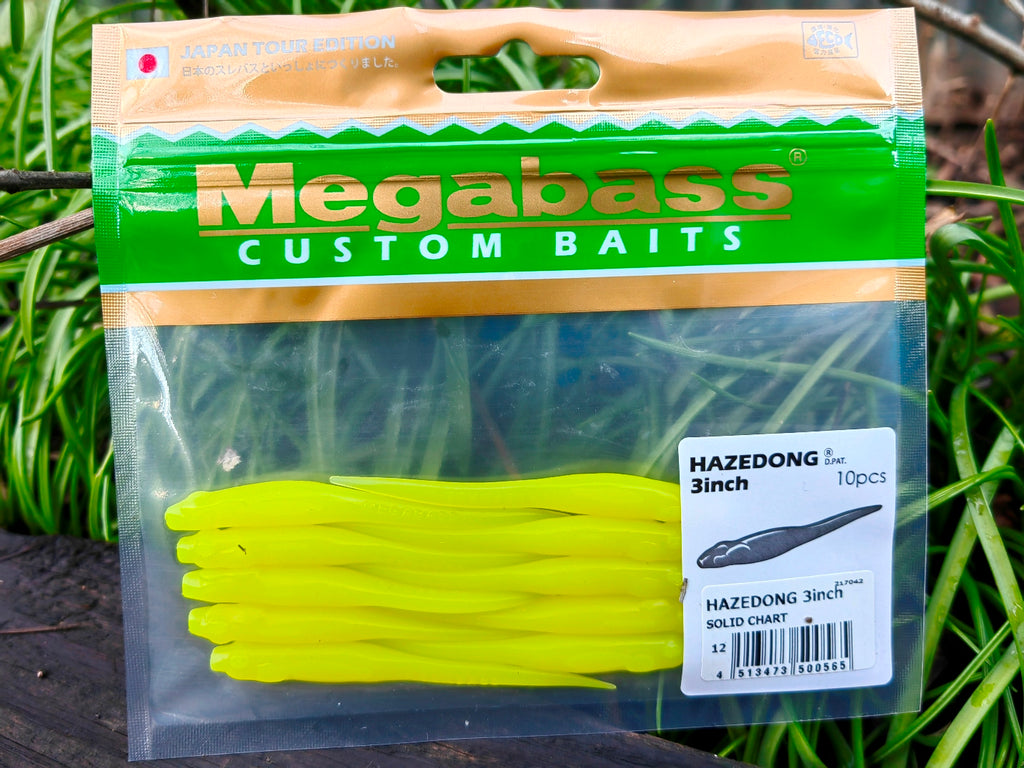 Megabass HAZEDONG 3″ #12 Solid Chart — 10 szt. — etykieta opakowania 10 sztuk