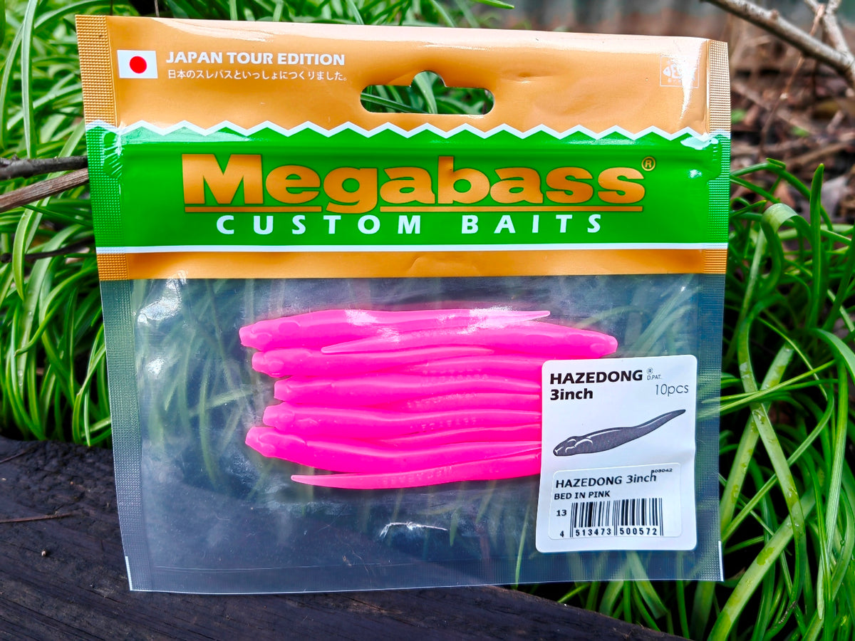 Megabass HAZEDONG 3″ #13 Bed in Pink — 10 szt. — etykieta opakowania 10 sztuk