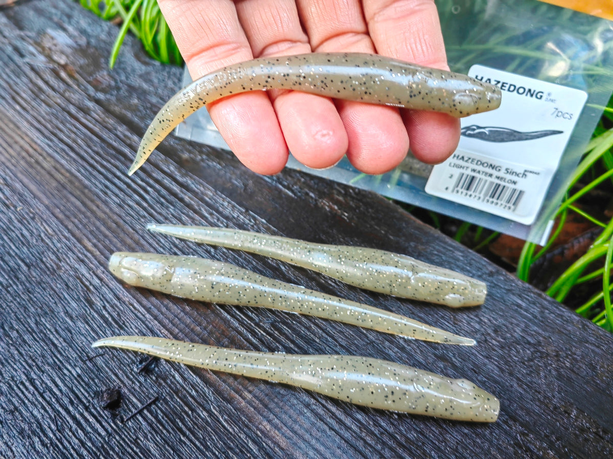 Megabass HAZEDONG 4″ #02 Light Water Melon — 7 szt. — poglądowy kolor na HAZEDONG 5 cali, oferta 4 cale — zdjęcie 1