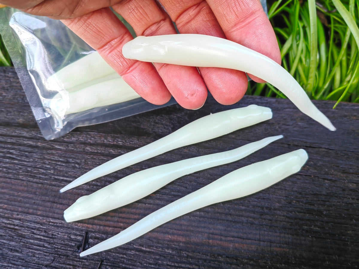 Megabass HAZEDONG 4″ #11 Solid White — 7 szt. — poglądowy kolor na HAZEDONG 5 cali, oferta 4 cale — zdjęcie 2