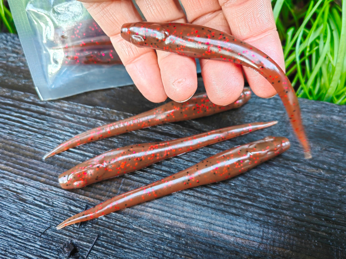 Megabass HAZEDONG 5″ #04 Ebimiso Red Flake — 7 szt. — zdjęcie produktu 2