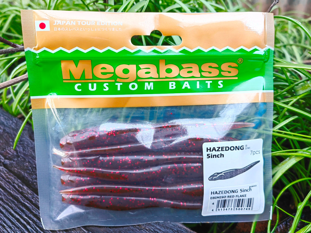 Megabass HAZEDONG 5″ #04 Ebimiso Red Flake — 7 szt. — etykieta opakowania 7 sztuk