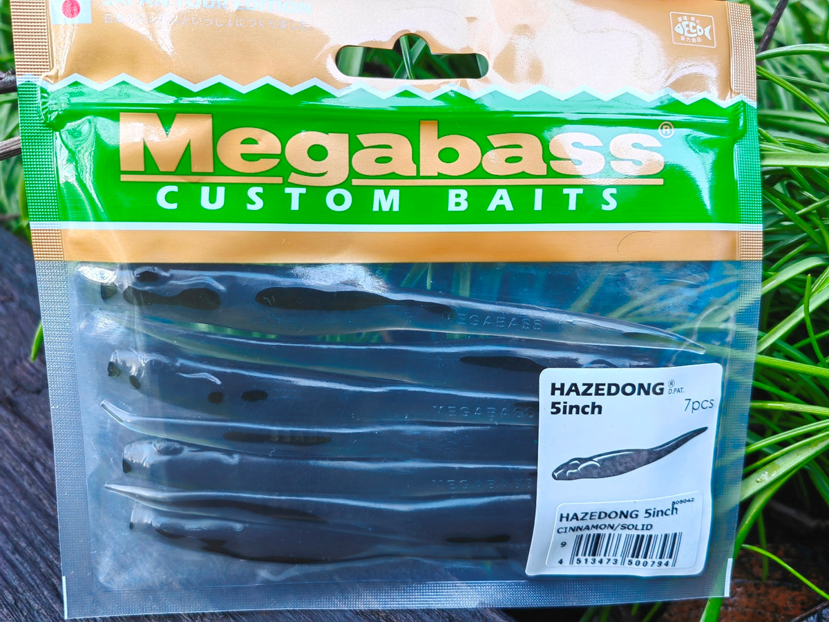 Megabass HAZEDONG 5″ #09 Cinnamon Solid — 7 szt. — etykieta opakowania 7 sztuk