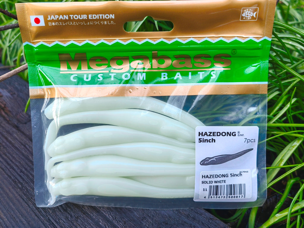 Megabass HAZEDONG 5″ #11 Solid White — 7 szt. — etykieta opakowania 7 sztuk