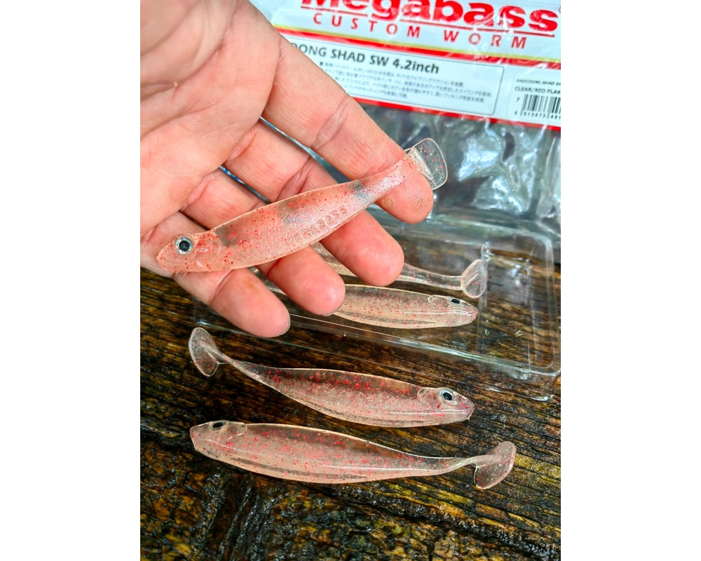 Megabass HAZEDONG SHAD SW 4.2″ 10,5 cm — #007 CLEAR RED FLAKE — zdjęcie 3