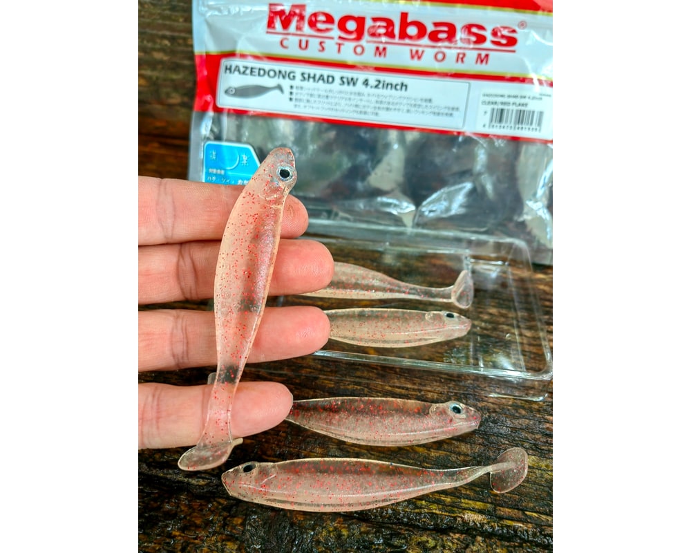 Megabass HAZEDONG SHAD SW 4.2″ 10,5 cm — #007 CLEAR RED FLAKE — zdjęcie 4