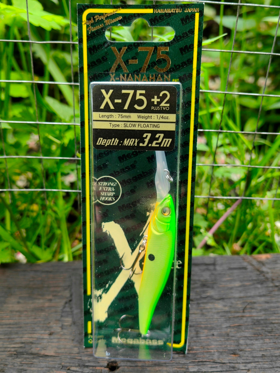 Megabass X-NANAHAN+2 75 mm 7 g — MAT CHART LIME — zdjęcie 2