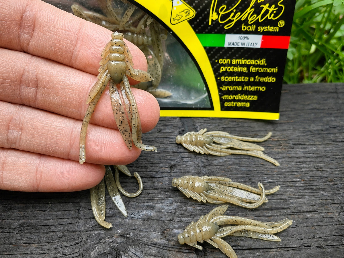 Imitacja nimfy 40 mm Righetti Bait System, kolor OLIVA GHOST GLITTER — #NFVOGR4, zdjęcie 2