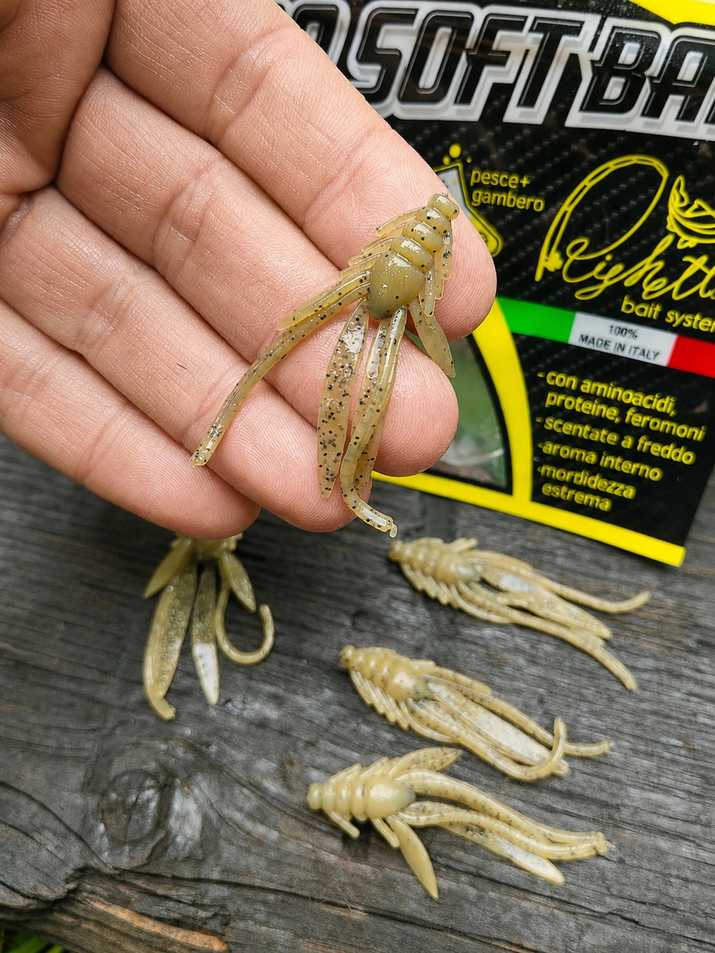 Imitacja nimfy 40 mm Righetti Bait System, kolor OLIVA GHOST GLITTER — #NFVOGR4, zdjęcie 3