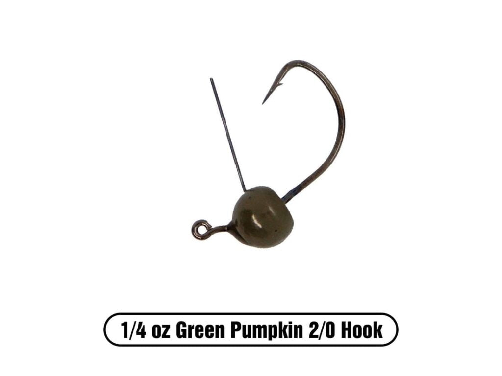 X Zone Lures Tungsten Weedless Wacky Jig Head — Green Pumpkin — zdjęcie modelu