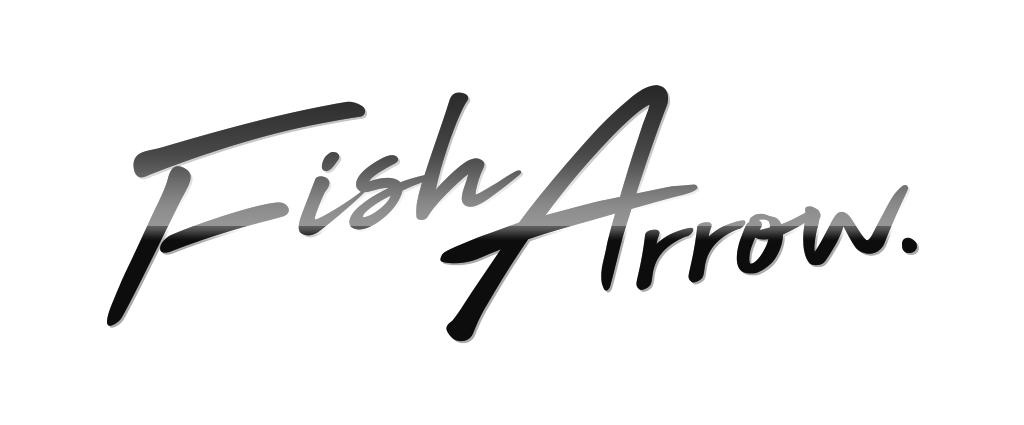 Fish Arrow — naklejka logo S / M / L — Czarny — zdjęcie modelu