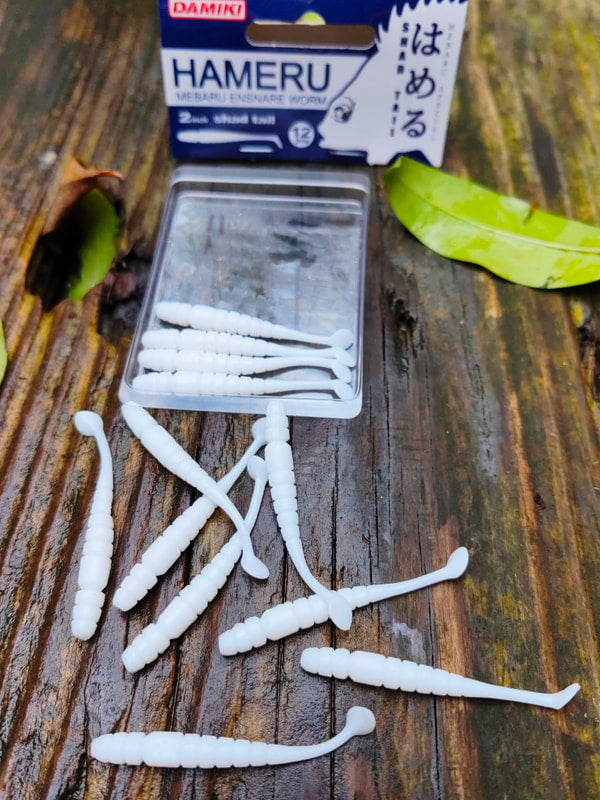 Damiki Hameru Worm A (ST) 2″ — 210 Cream White · 12 szt. — zdjęcie Rybomania