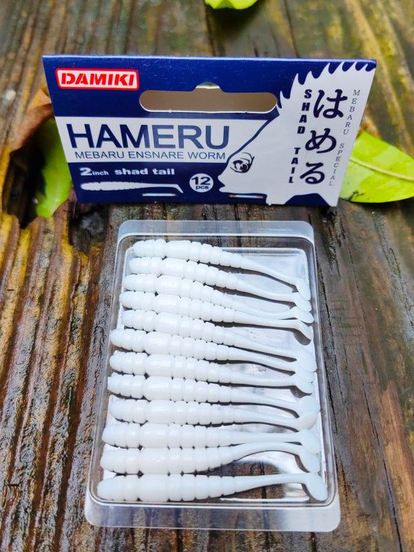 Damiki Hameru Worm A (ST) 2″ — 210 Cream White · 12 szt. — zdjęcie Rybomania