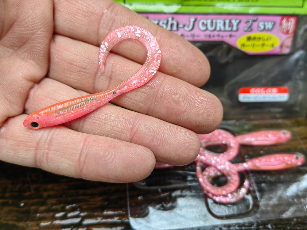 Flash-J Curly 2" SW GLOW PINK/SILVER #117 — zdjęcie Rybomania