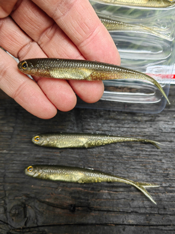 Fish Arrow Flash-J Split 4″ — 01 Green Pumpkin/Silver — zdjęcie Rybomania