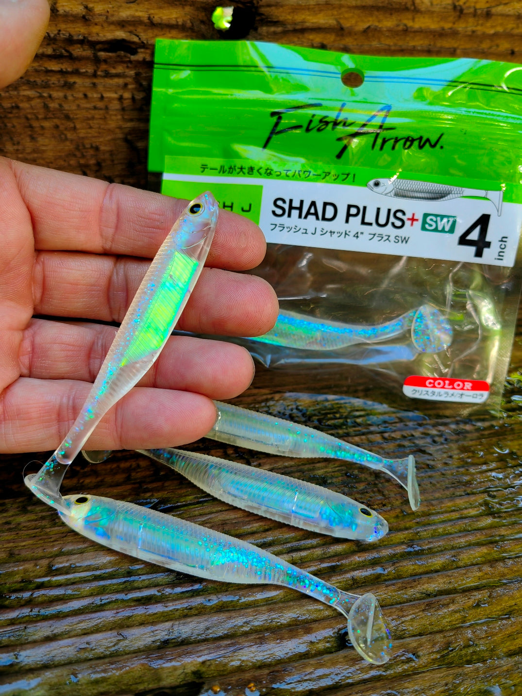 Kopyto Flash-J Shad 4" PLUS SW Crystal Lame / Aurora #142 — zdjęcie Rybomania