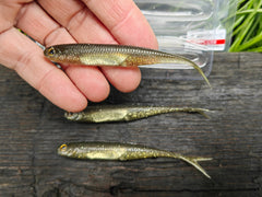 Fish Arrow Flash-J Split 4″ — 01 Green Pumpkin/Silver