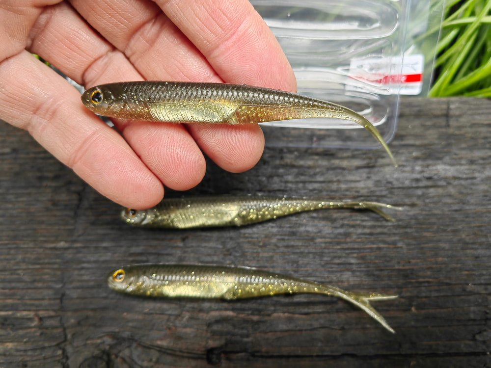 Fish Arrow Flash-J Split 4″ — 01 Green Pumpkin/Silver — zdjęcie Rybomania