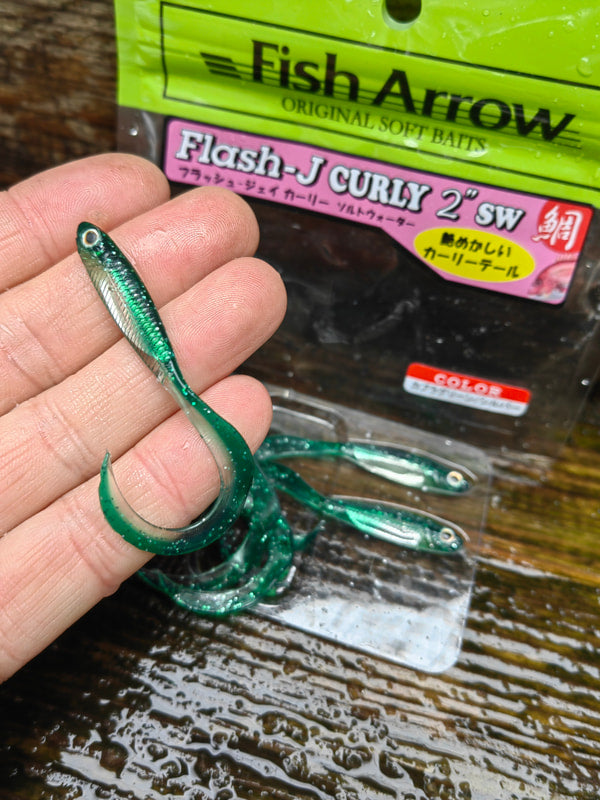 Flash-J Curly 2" SW KABURA GREEN/SILVER #139 — zdjęcie Rybomania