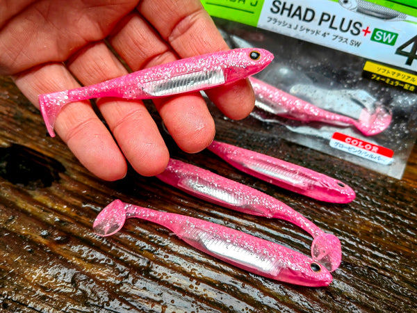 Kopyto Flash-J Shad 4" PLUS SW Glow Pink / Silver #117