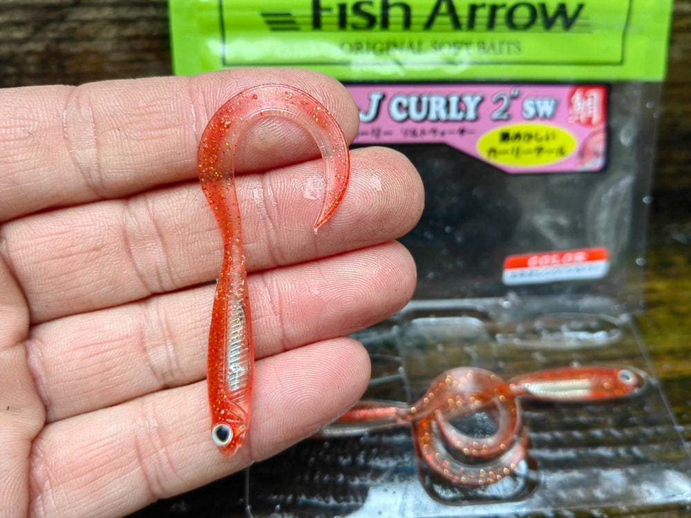 Fish Arrow Flash-J Curly 2″ SW — 138 #138 KAKI ORANGE/SILVER — zdjęcie Rybomania