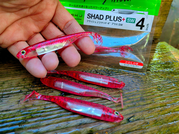 Kopyto Flash-J Shad 4" PLUS SW Red / Silver #124