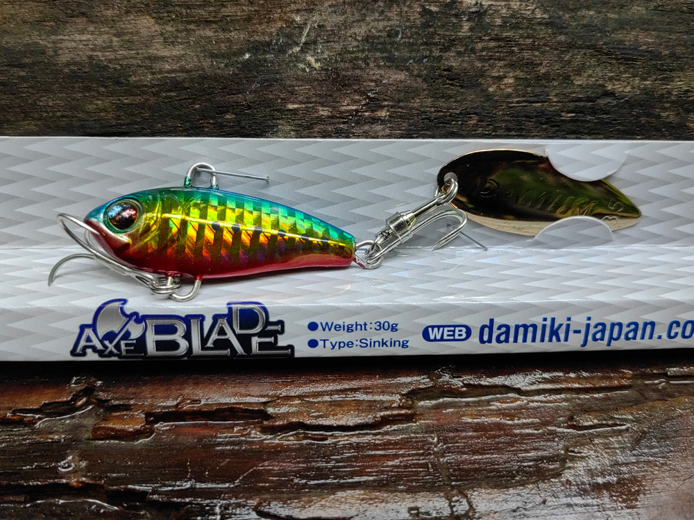Damiki AxeBlade 30 g — Zielono-złoty, pręgowany — zdjęcie Rybomania