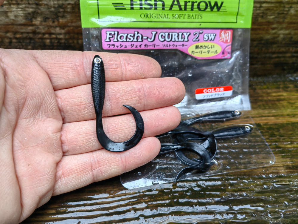 Flash-J Curly 2" SW Solid black #150 — zdjęcie Rybomania