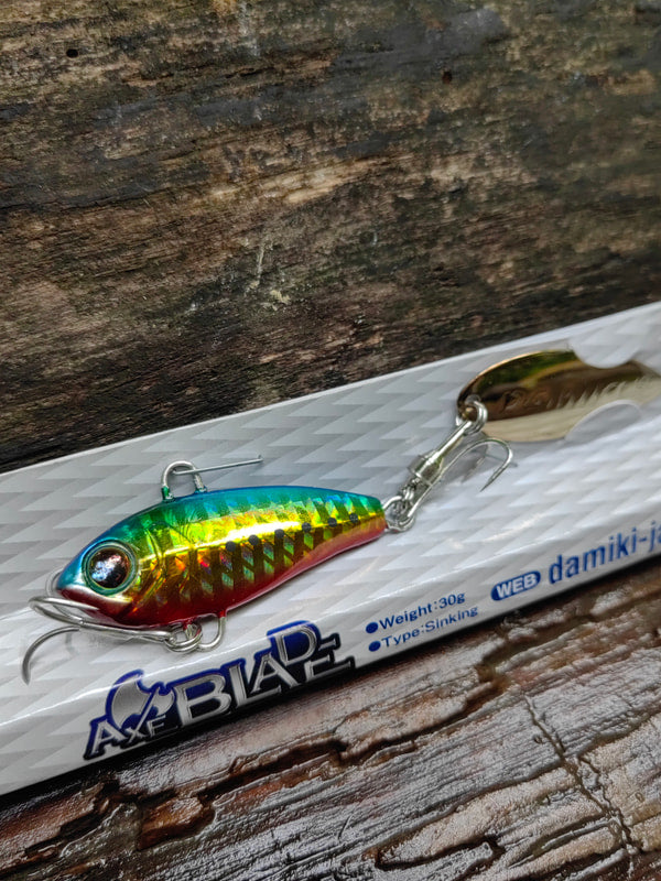 Damiki AxeBlade 30 g — Zielono-złoty, pręgowany — zdjęcie Rybomania