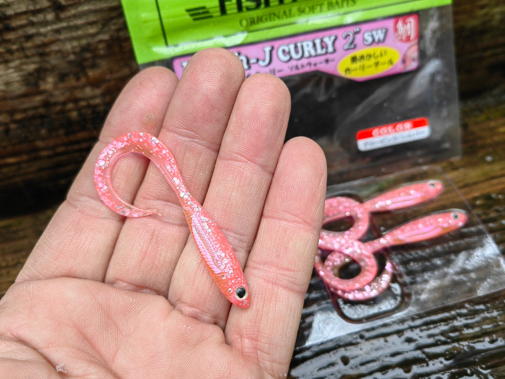 Flash-J Curly 2" SW GLOW PINK/SILVER #117 — zdjęcie Rybomania