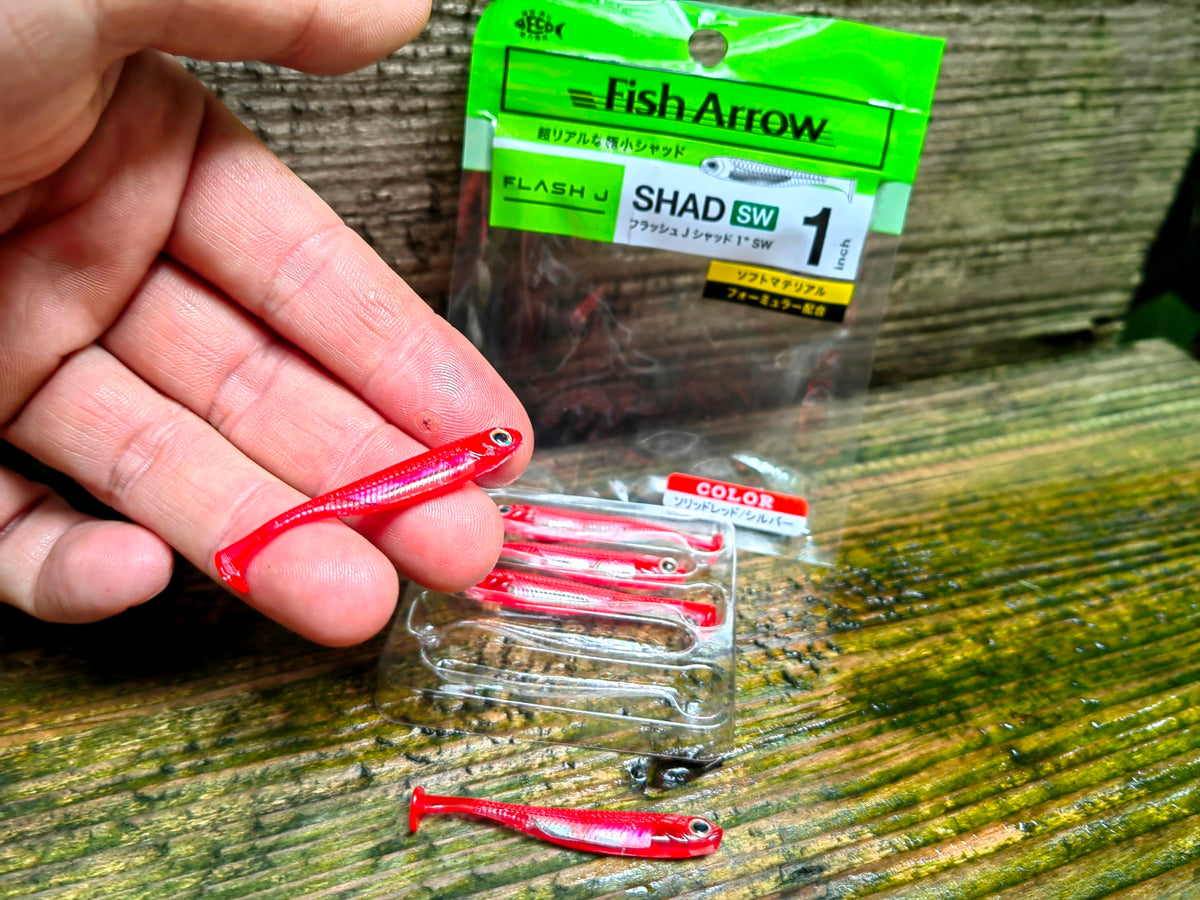 Flash-J Shad SW 1" SOLID RED/SILVER #153 — zdjęcie Rybomania