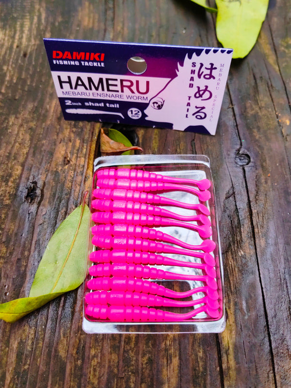 Damiki Hameru Worm A (ST) 2″ — 438 Hot Pink · 12 szt. — zdjęcie Rybomania