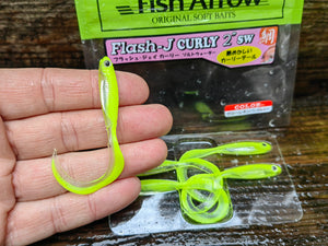 Flash-J Curly 2" SW GLOW LEMON/SILVER #137
