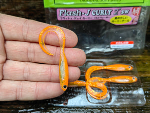 Flash-J Curly 2" SW GLOW ORANGE/SILVER #121