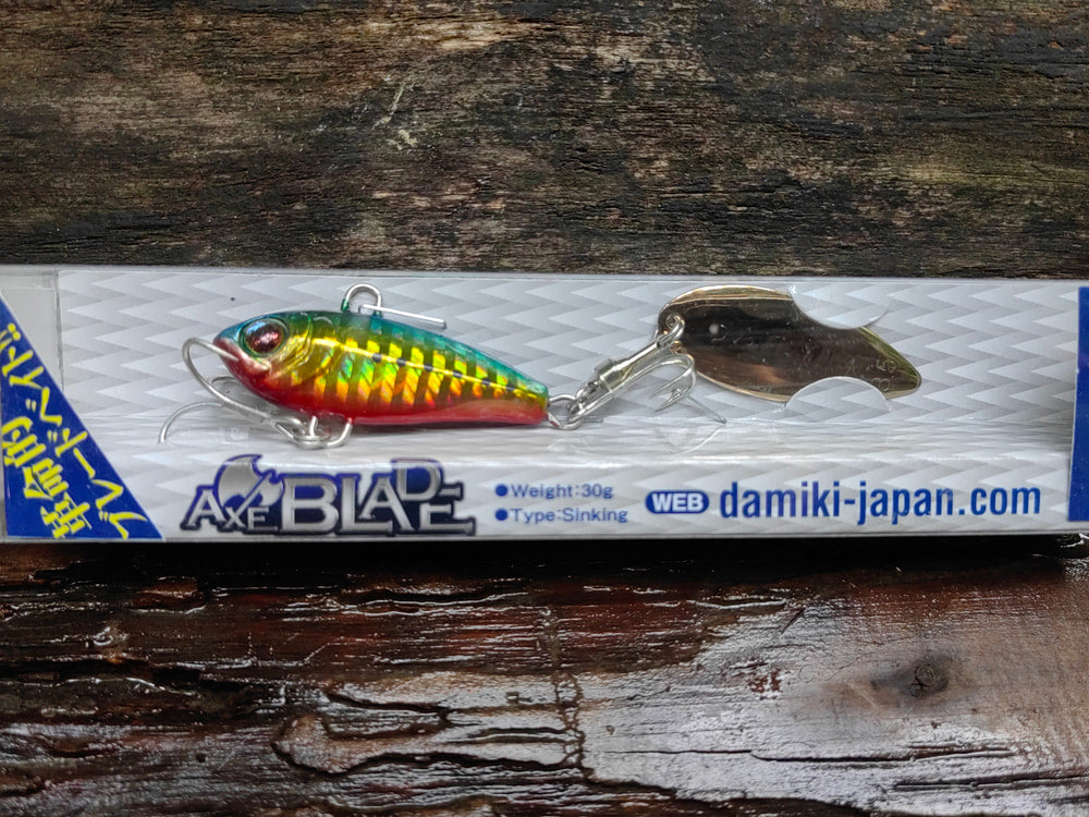 Damiki AxeBlade 30 g — Zielono-złoty, pręgowany — zdjęcie Rybomania