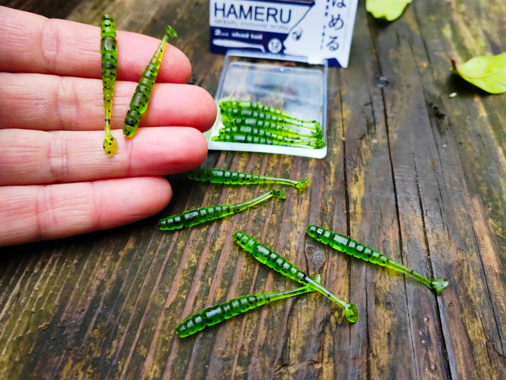 Damiki Hameru Worm A (ST) 2″ — 304 Watermelon Black · 12 szt. — zdjęcie Rybomania
