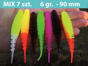 MIX 7 szt. Twister - 9 cm killer na Okonie!